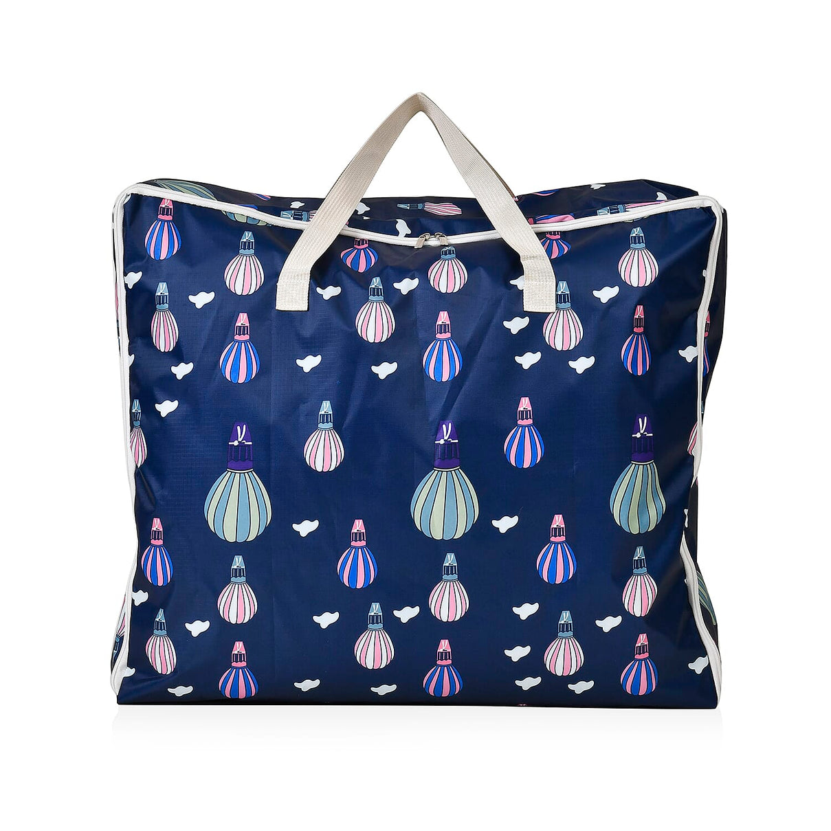 Set of 3 Hot Air Balloon Printed Storage Bags - Navy 7695282 1