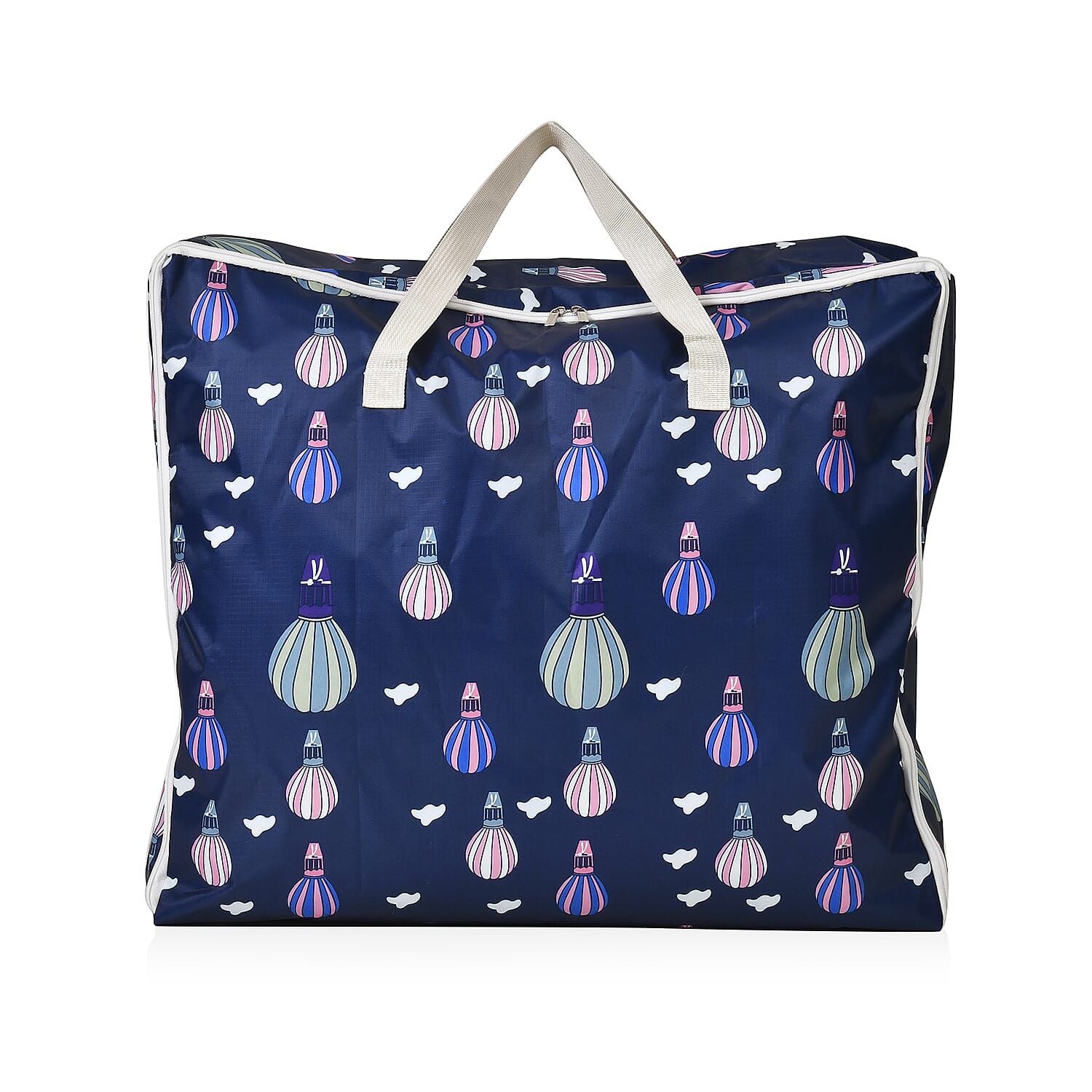 Set of 3 Hot Air Balloon Printed Storage Bags - Navy 7695282 1