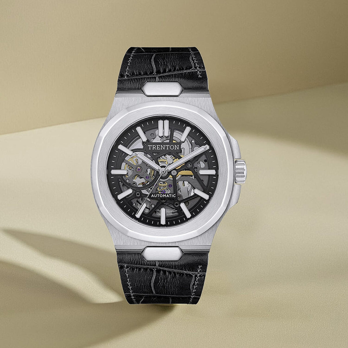 Trenton The Catalina Automatic Men's Watch - Skeleton Dial and Brown Leather Strap 7951150 2