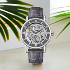 Trenton -  The Herald Automatic Skeleton Watch with Leather Strap With Lifetime Warranty