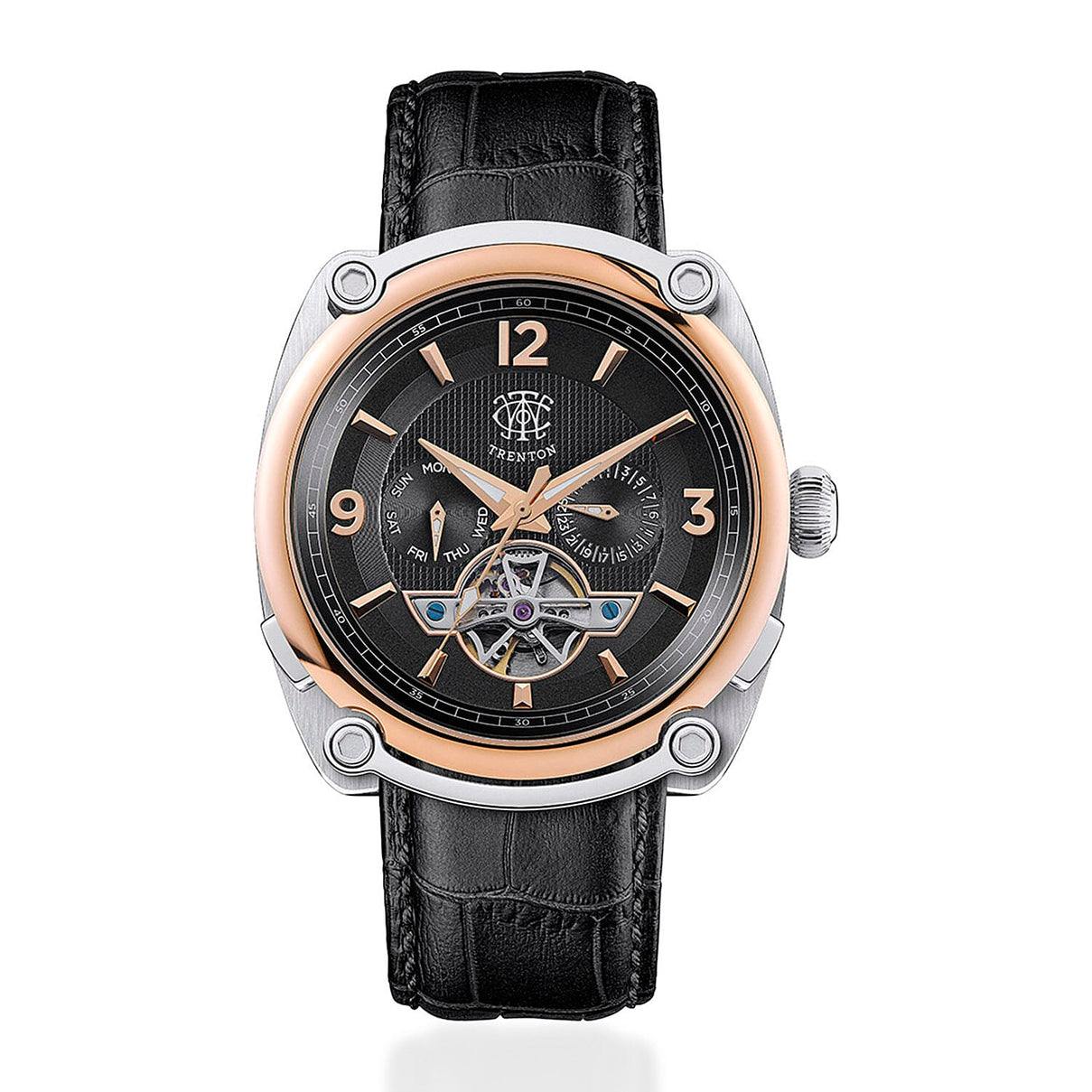 Trenton The Michigan Automatic Men's Watch with Silver Dial and Leather Strap - T00201 7951145 0