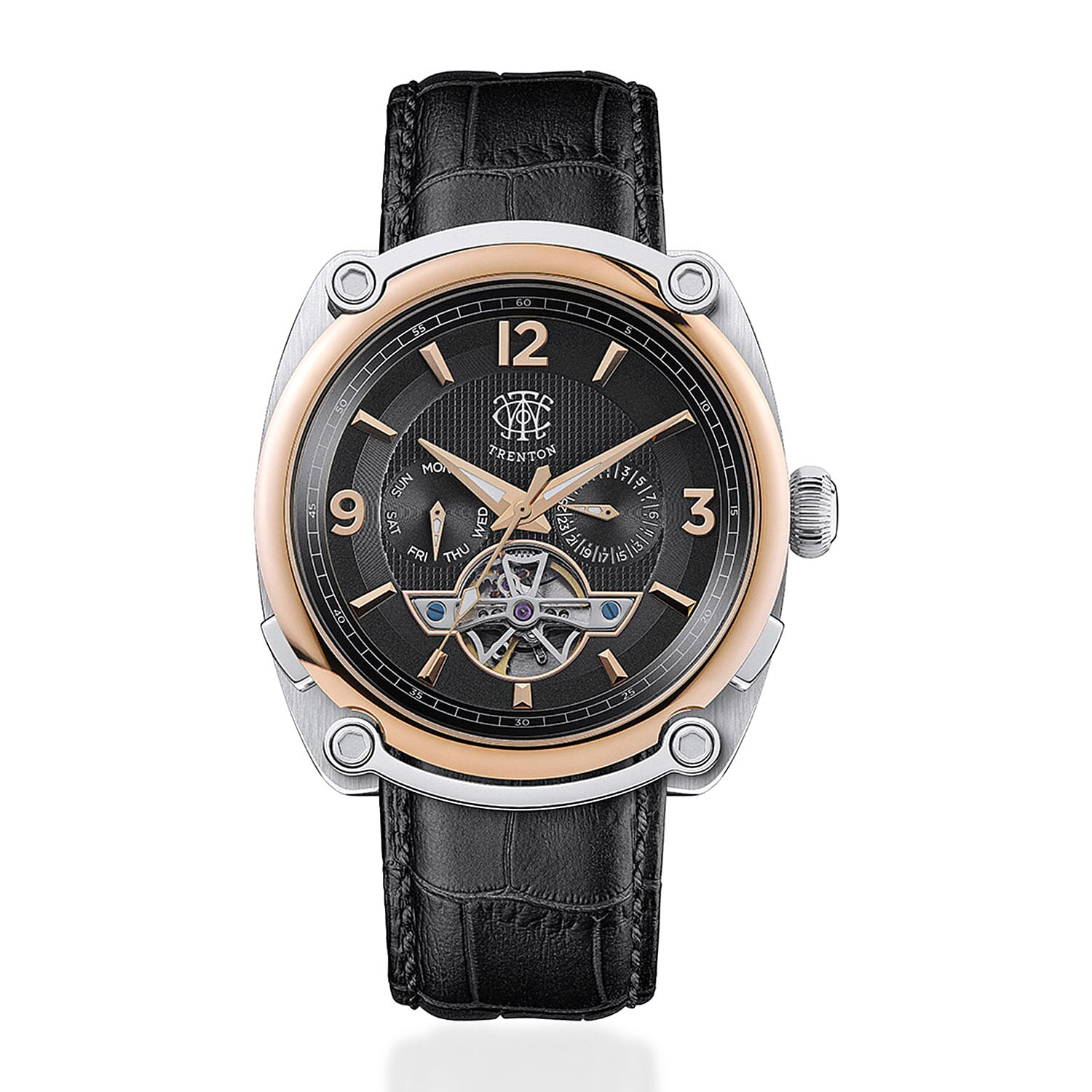Trenton The Michigan Automatic Men's Watch with Silver Dial and Leather Strap - T00201 7951145 0