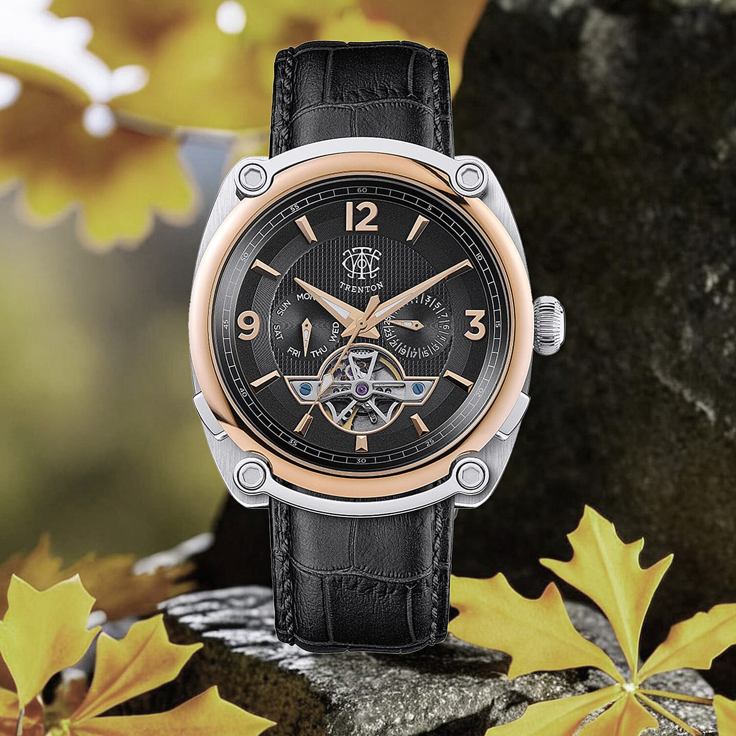 Trenton The Michigan Automatic Men's Watch with Silver Dial and Leather Strap - T00201 7951145 2