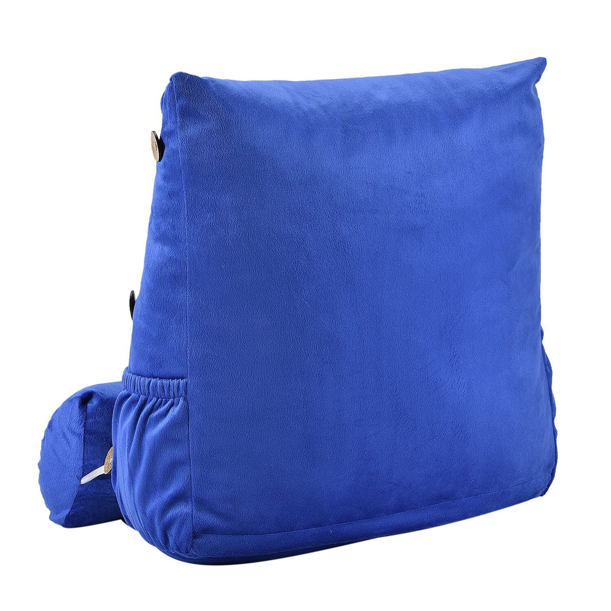 Triangle Velvet Cushion (Size 45x45x15 Cm) with Round Pillow (Size 45x15 Cm) - Navy 8946877 7