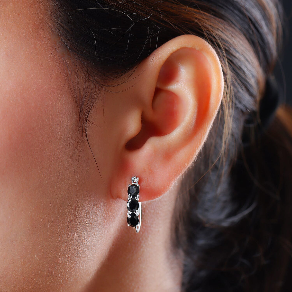 Trilogy Elite Shungite Earrings in Platinum Plated Sterling Silver 1.13 Ct. 7542054 3