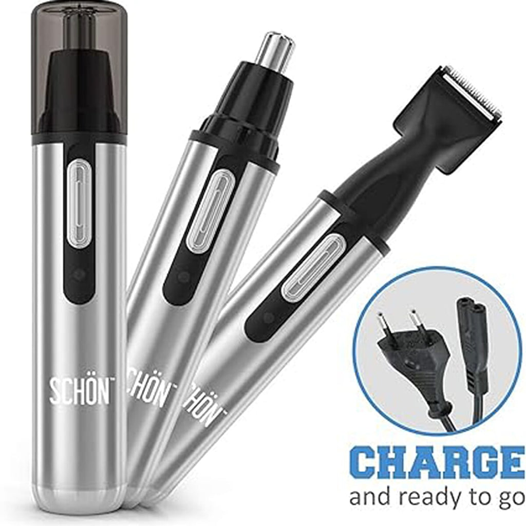 SCHON 3 in 1 Nose, Ear - Hair Trimmer - Black