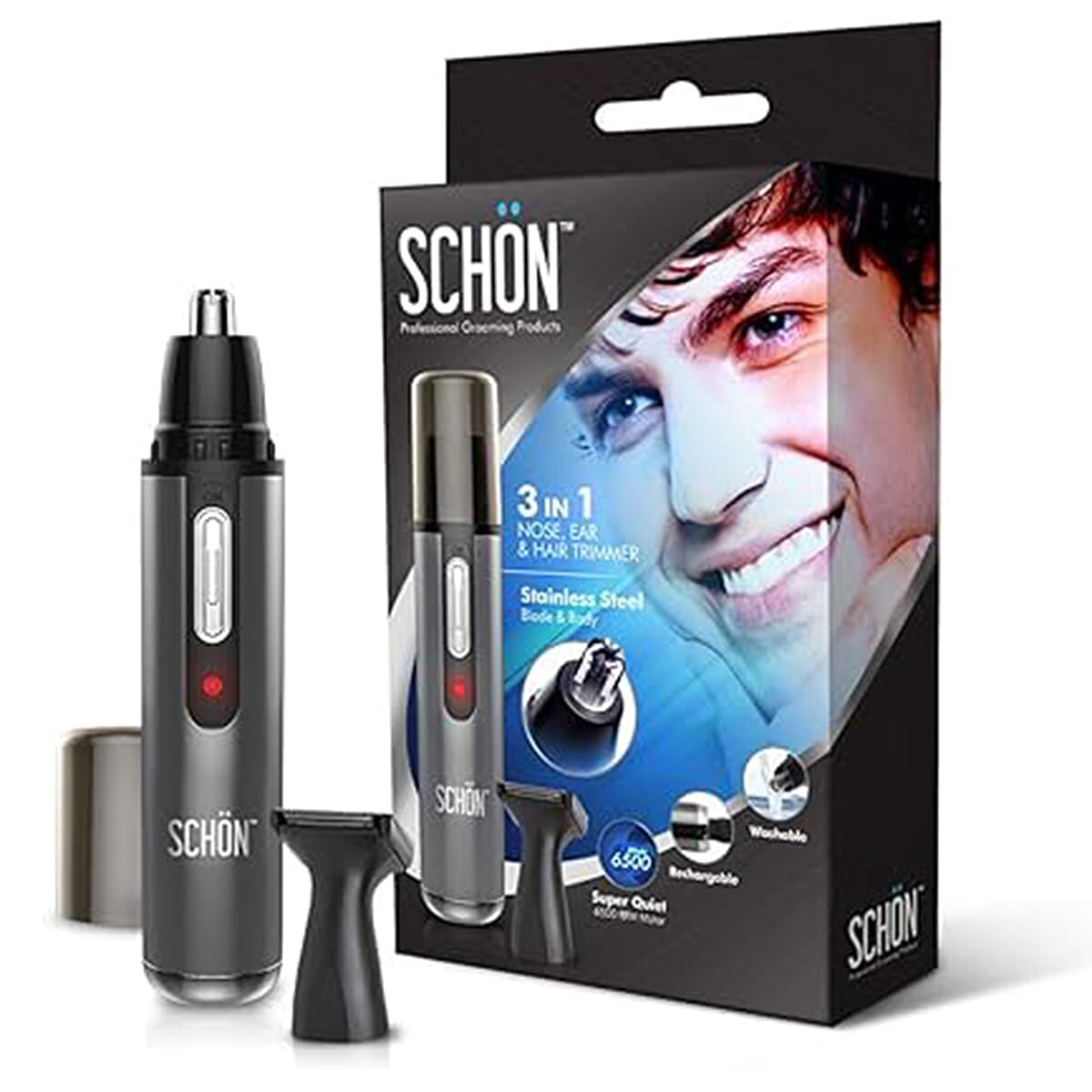 SchÃ¶n Cordless 3-in-1 Nose, Eyebrow and Facial Hair Trimmer 7804701 2