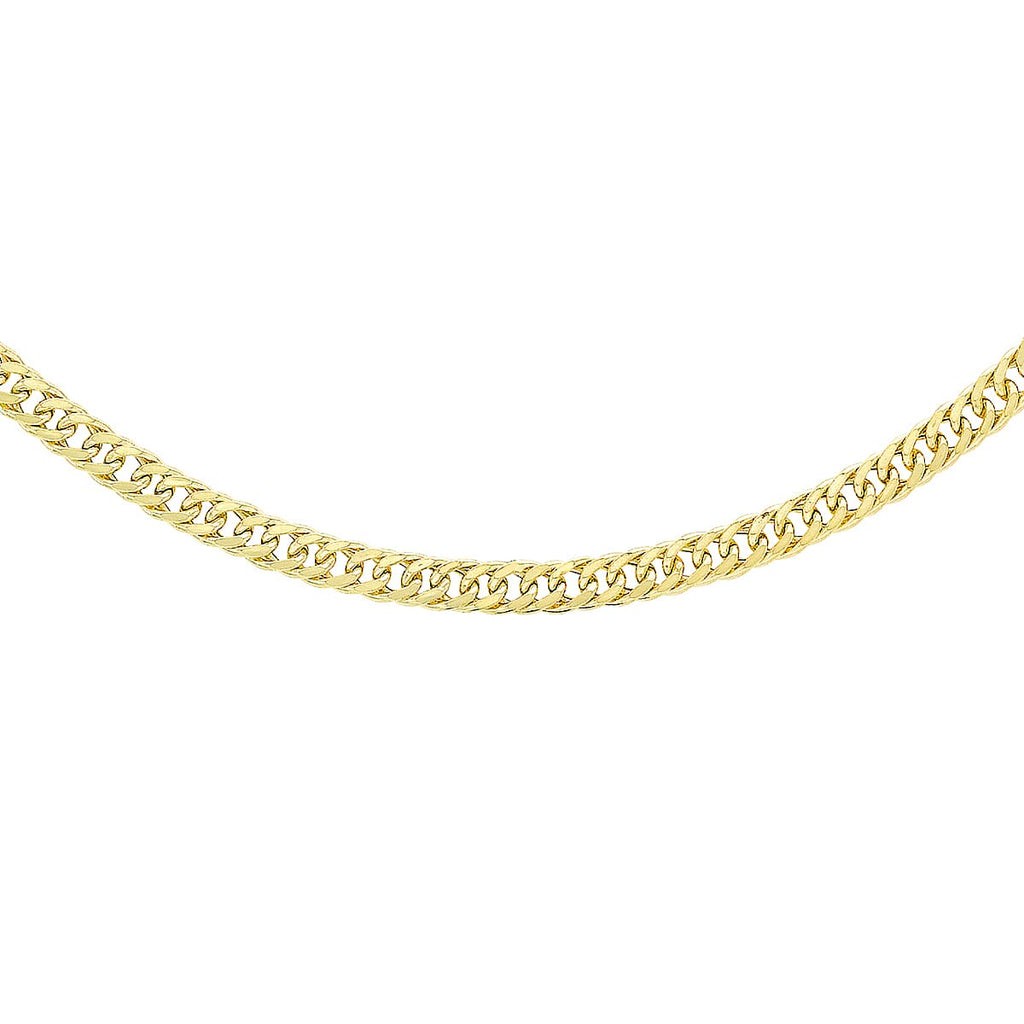 9K Yellow Gold Triple Curb Chain With Lobster Clasp (Size - 18)