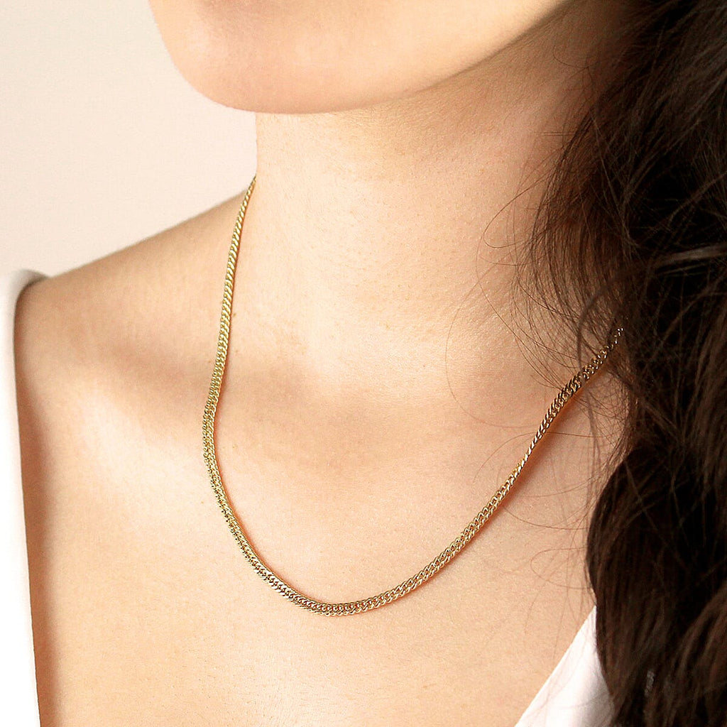 9K Yellow Gold Triple Curb Chain With Lobster Clasp (Size - 18)