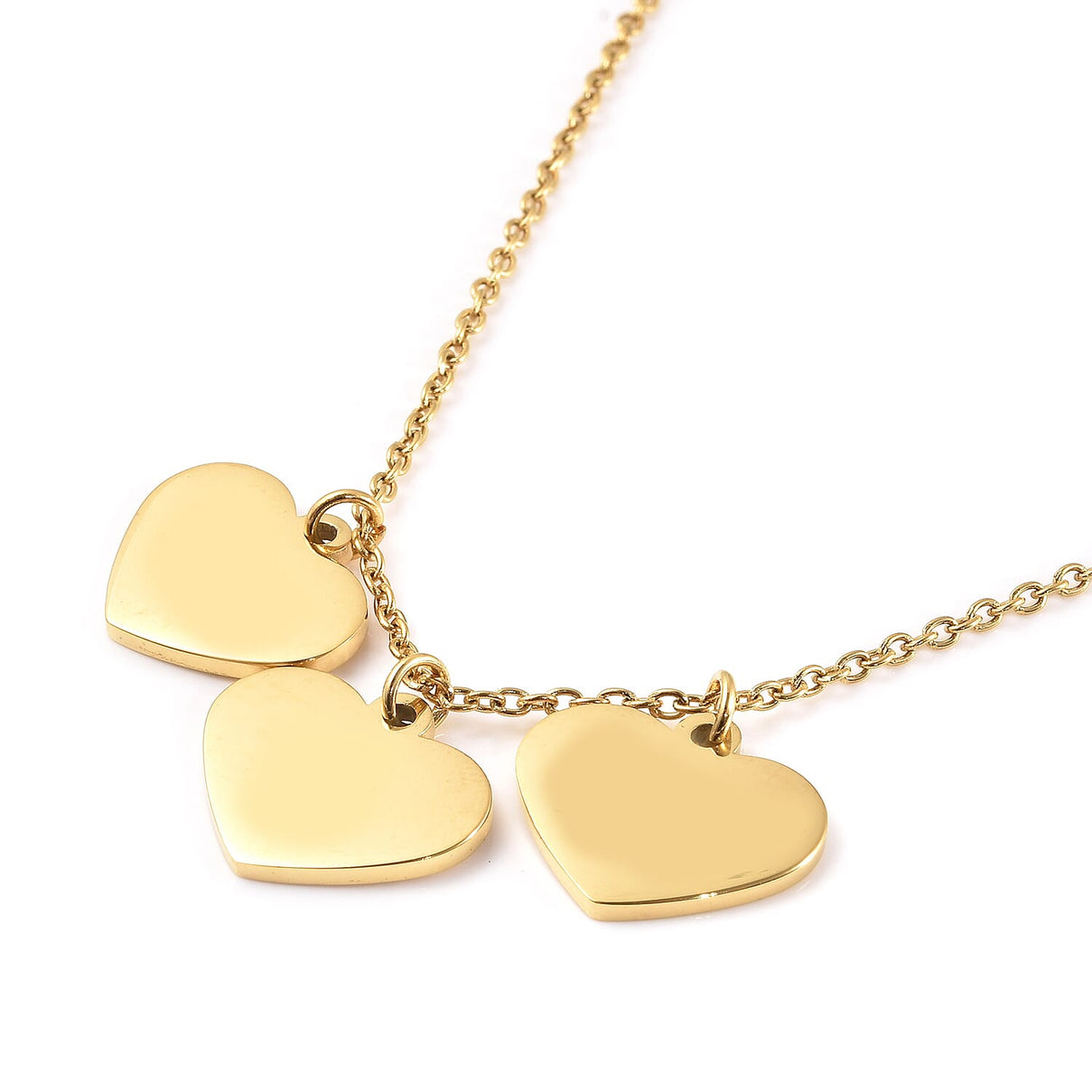 Triple Heart Charm Necklace Size 20 in Gold Tone 6244972 2