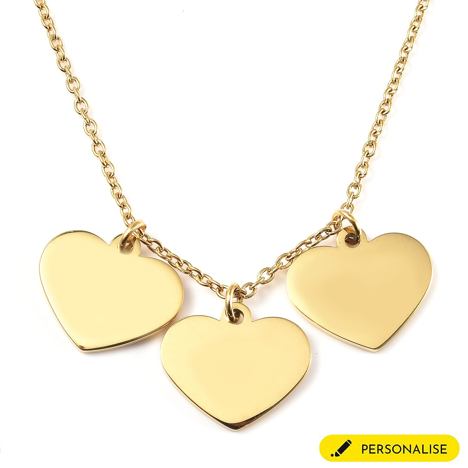Triple Heart Charm Necklace Size 20 in Gold Tone 6244972 3
