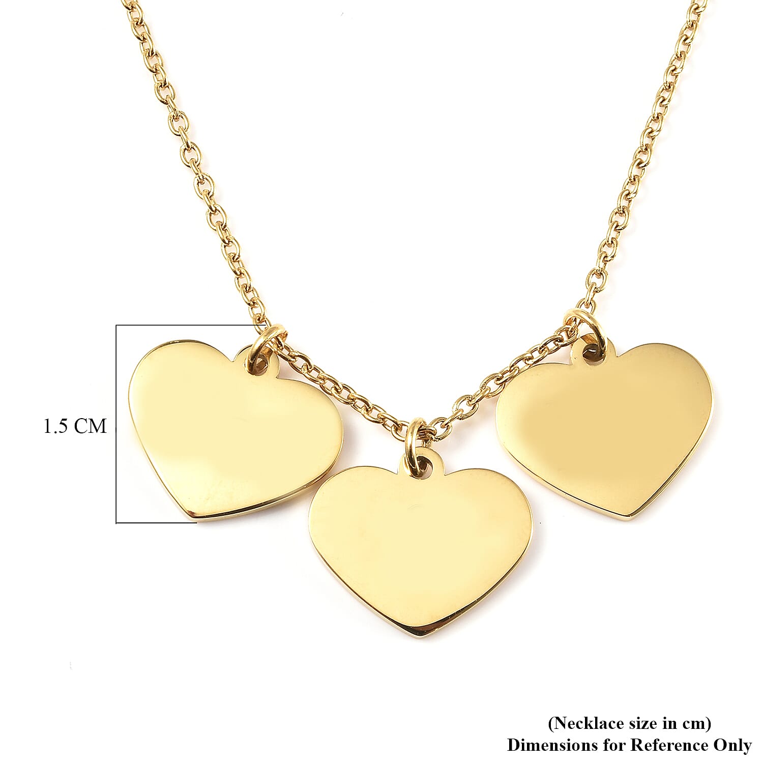 Triple Heart Charm Necklace Size 20 in Gold Tone 6244972 4