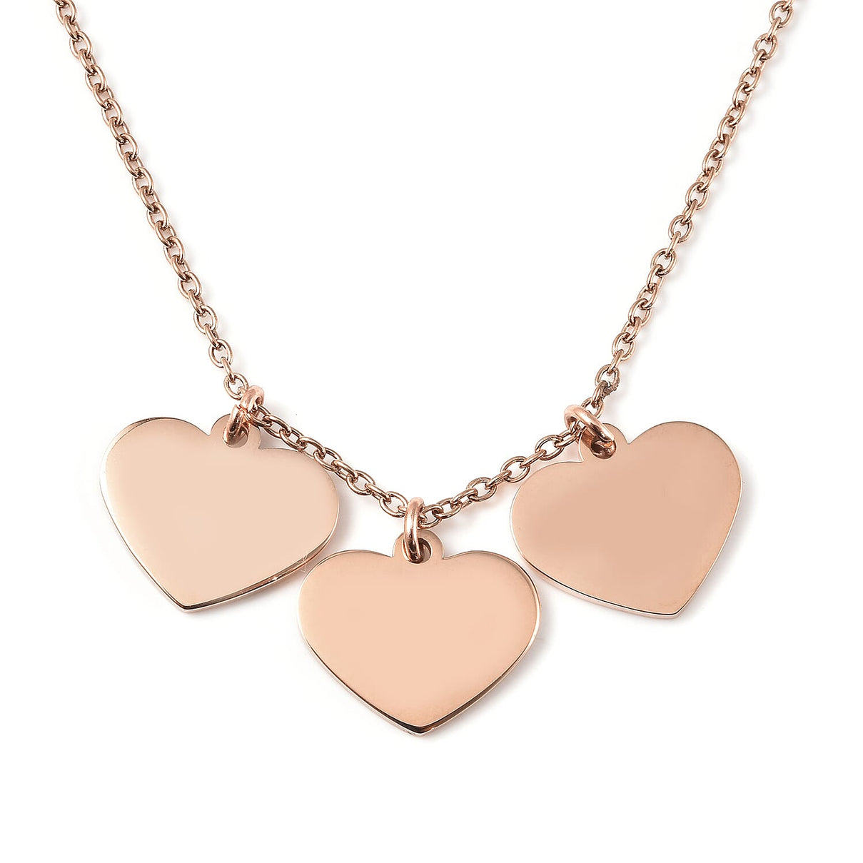 Triple Heart Charm Necklace Size 20 in Rose Gold Tone 6244971 0