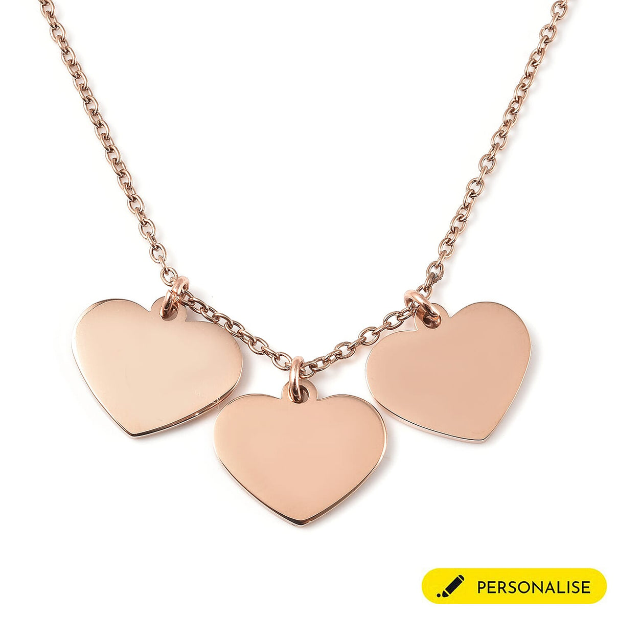 Triple Heart Charm Necklace Size 20 in Rose Gold Tone 6244971 3