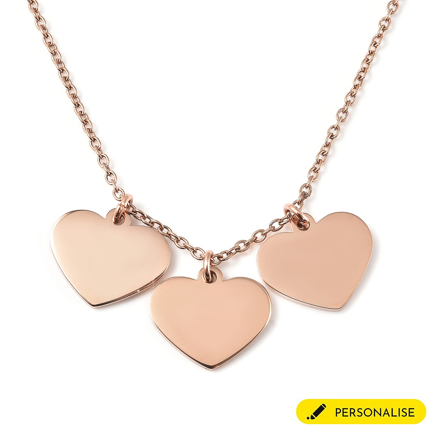 Triple Heart Charm Necklace Size 20 in Rose Gold Tone 6244971 3