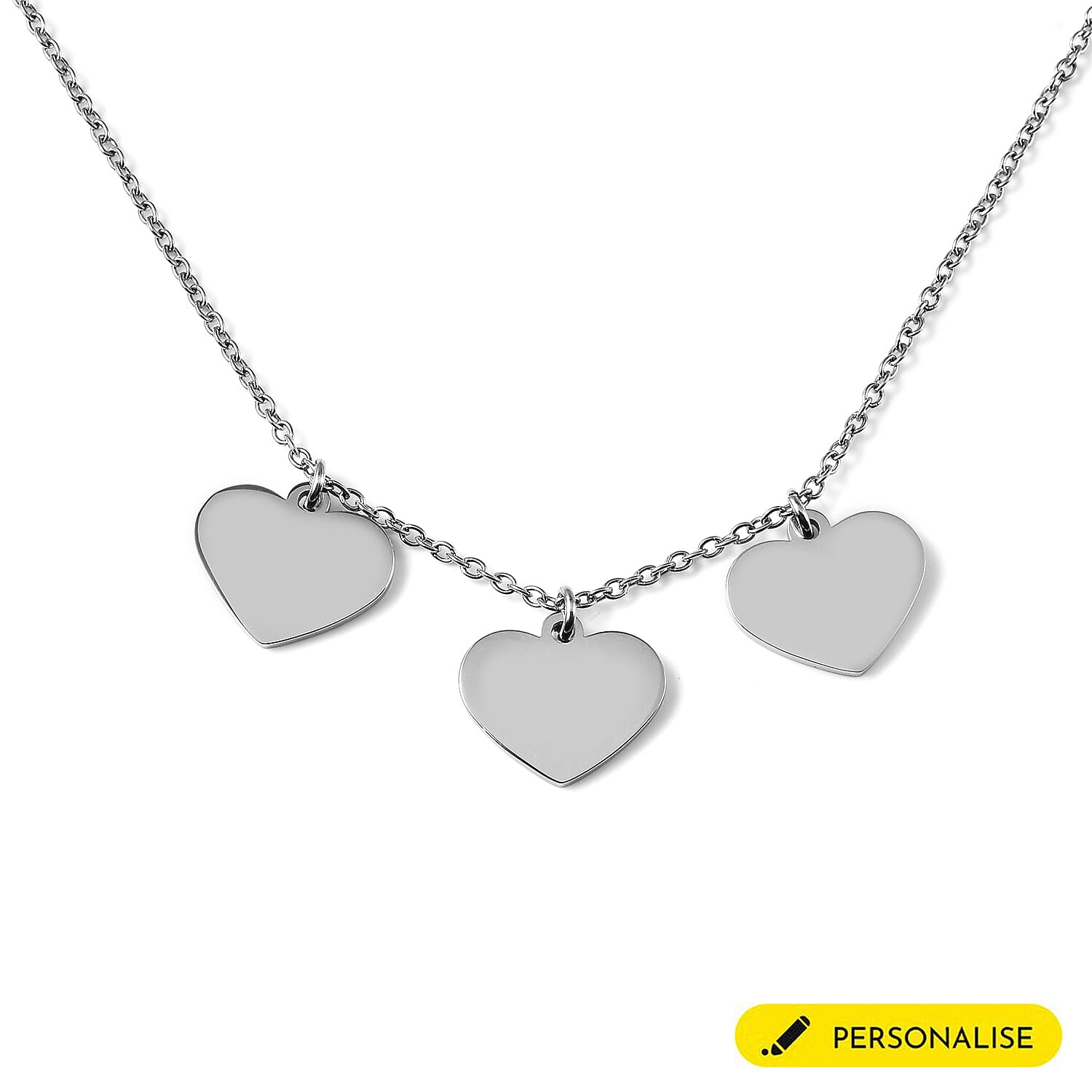 Triple Heart Charm Necklace Size 20 in Silver Tone 6095475 4