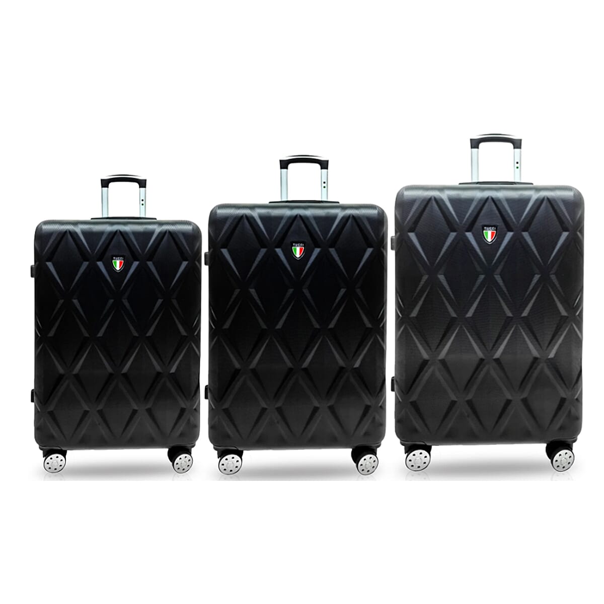 Italian Closeout - Tucci Bordo 3 Piece Luggage Set - Black 8265296 0