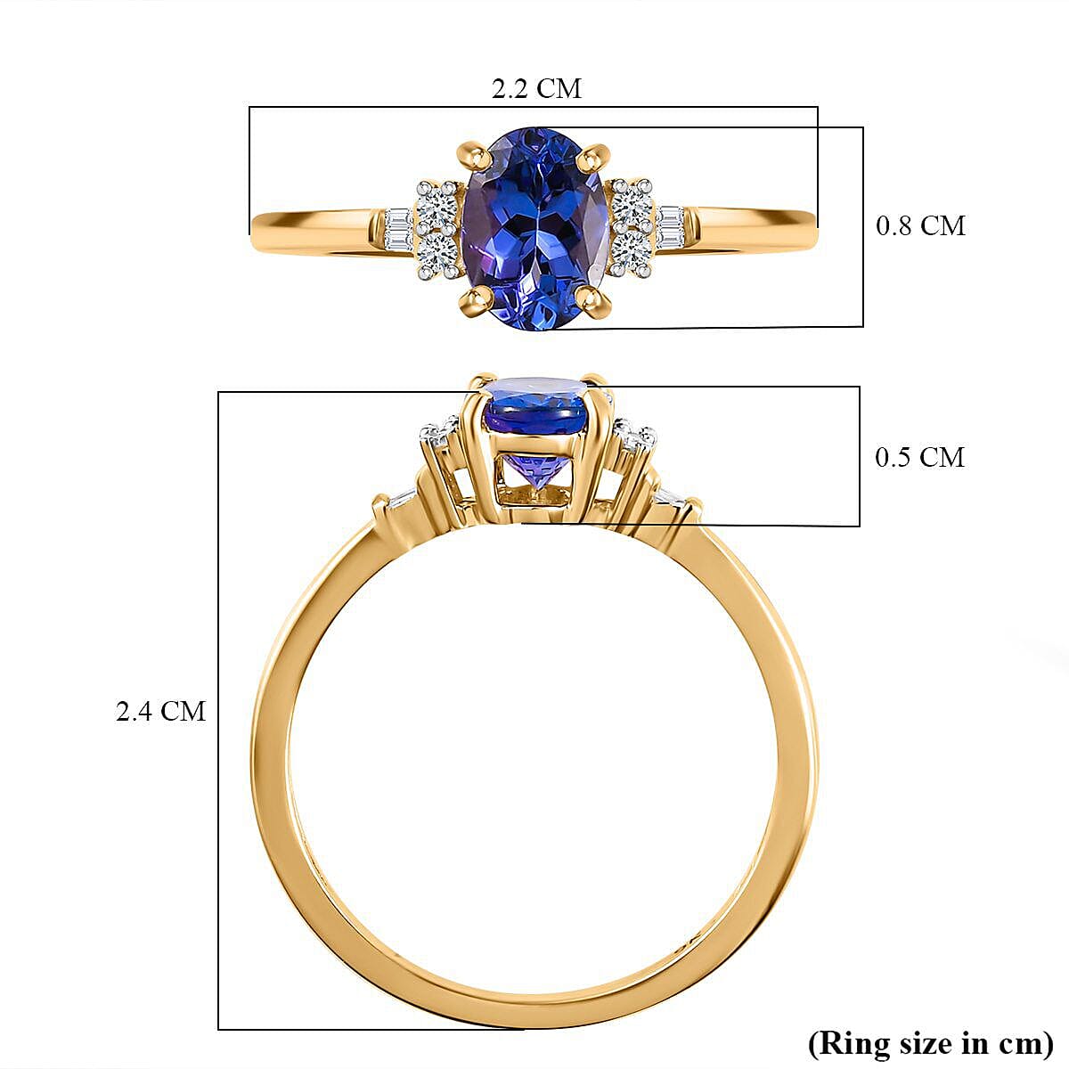9K Yellow Gold Tanzanite and Diamond Ring 1.20 Ct. 7382313 12