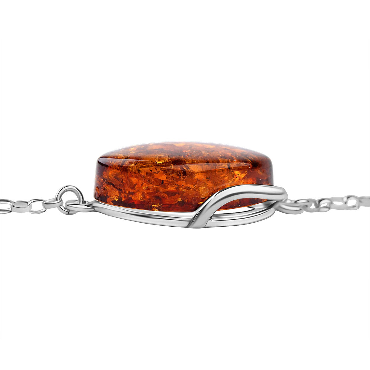 Tucson Find - Amber Bracelet (Size - 8 with Ext.) in Sterling Silver 21.50 Ct. 8219589 2