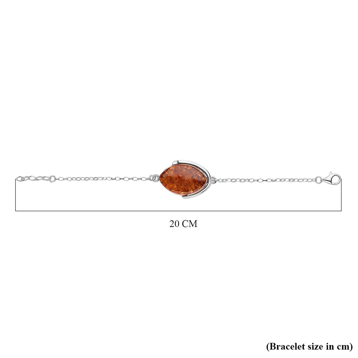 Tucson Find - Amber Bracelet (Size - 8 with Ext.) in Sterling Silver 21.50 Ct. 8219589 4