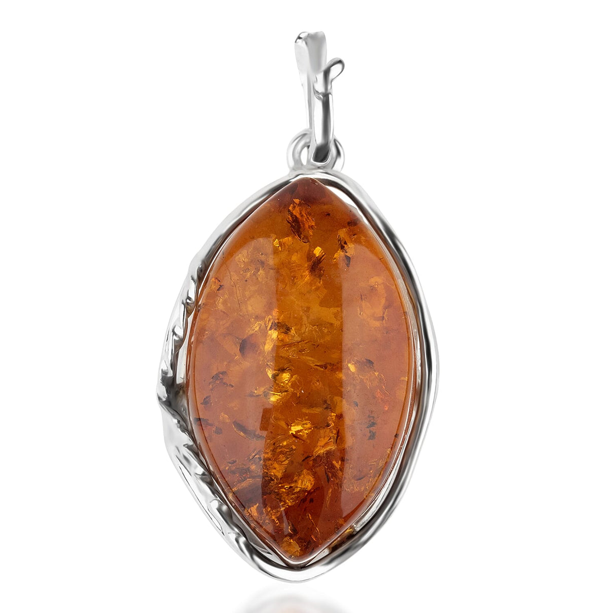 Tucson Find - Amber Solitaire Pendant in Sterling Silver 17.00 Ct. 8219687 0