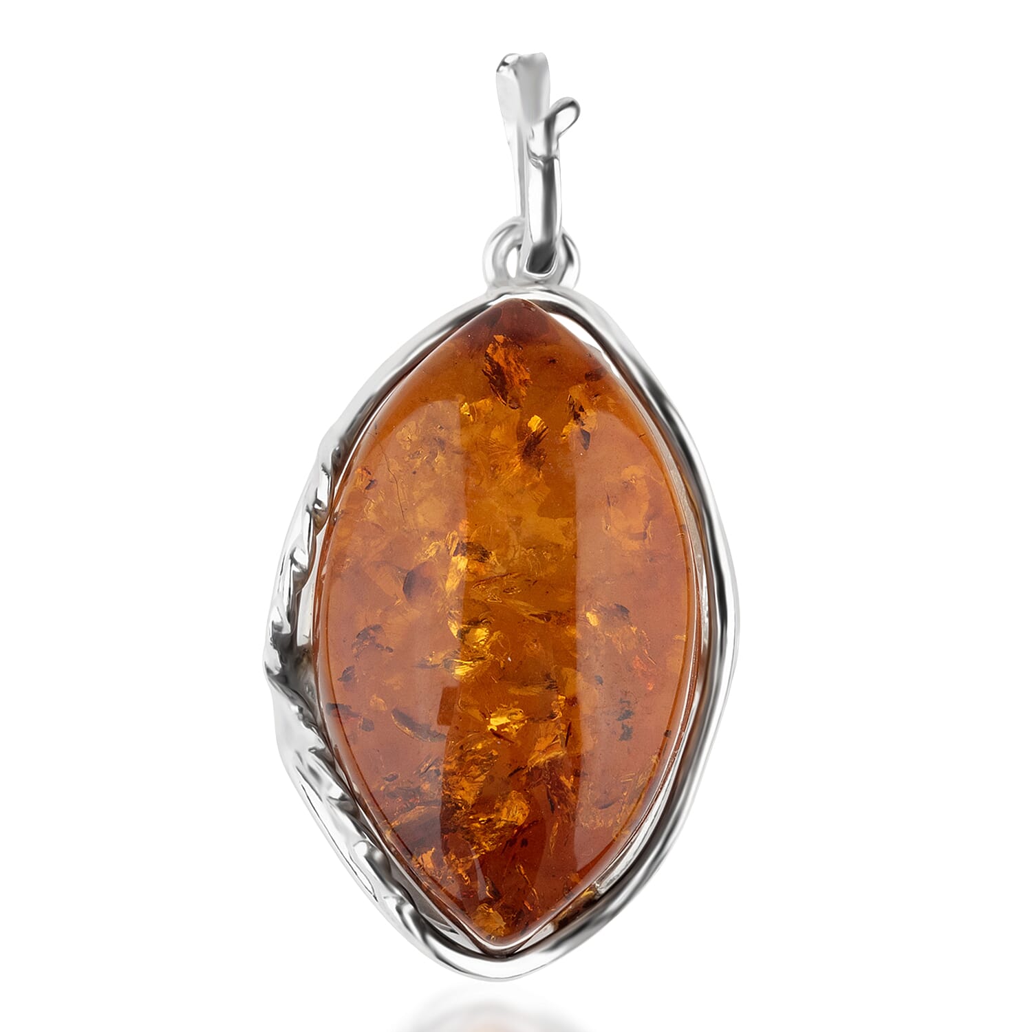Tucson Find - Amber Solitaire Pendant in Sterling Silver 17.00 Ct. 8219687 0