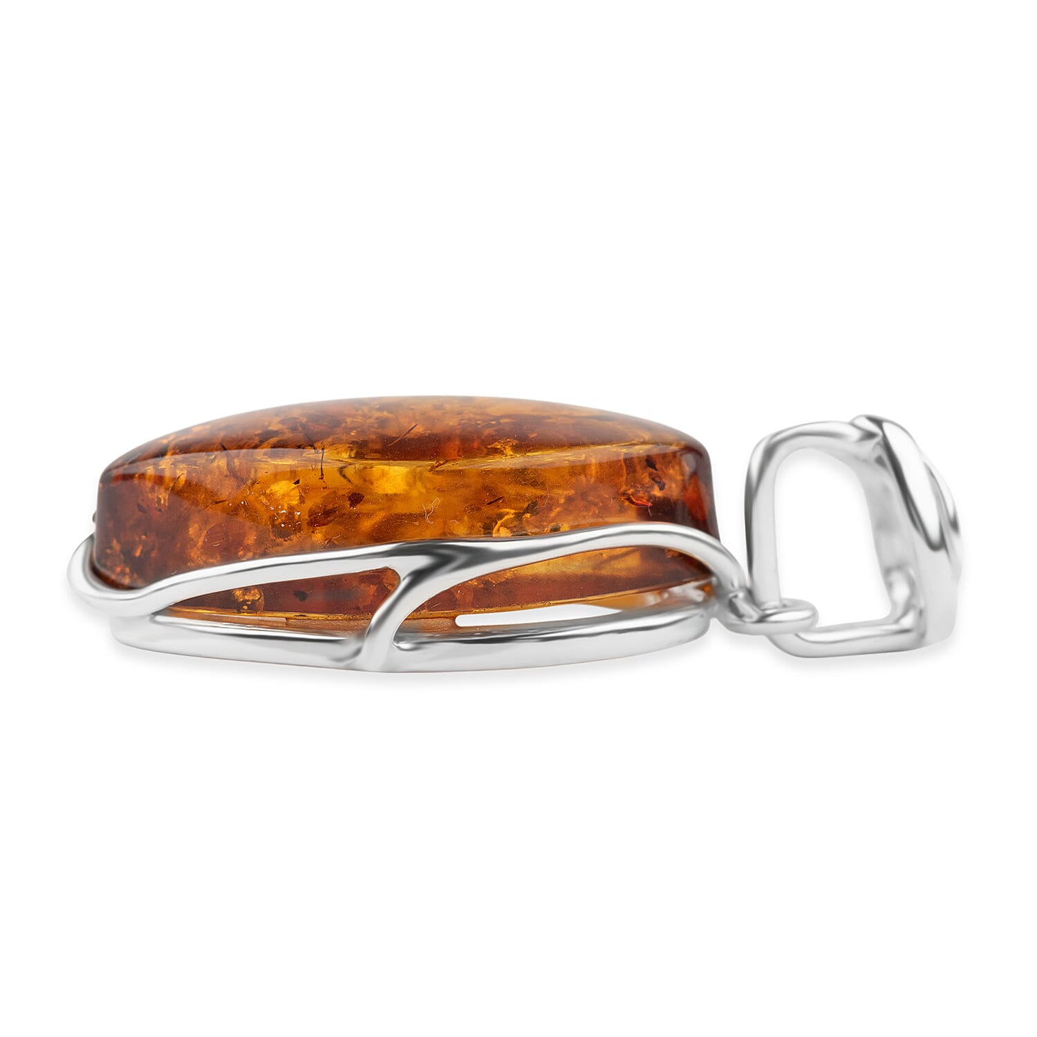 Tucson Find - Amber Solitaire Pendant in Sterling Silver 17.00 Ct. 8219687 2