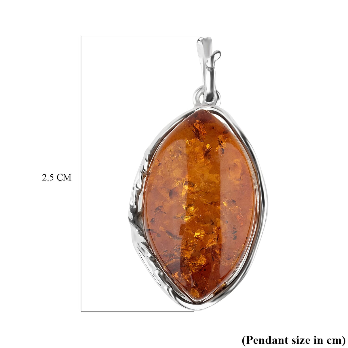 Tucson Find - Amber Solitaire Pendant in Sterling Silver 17.00 Ct. 8219687 3