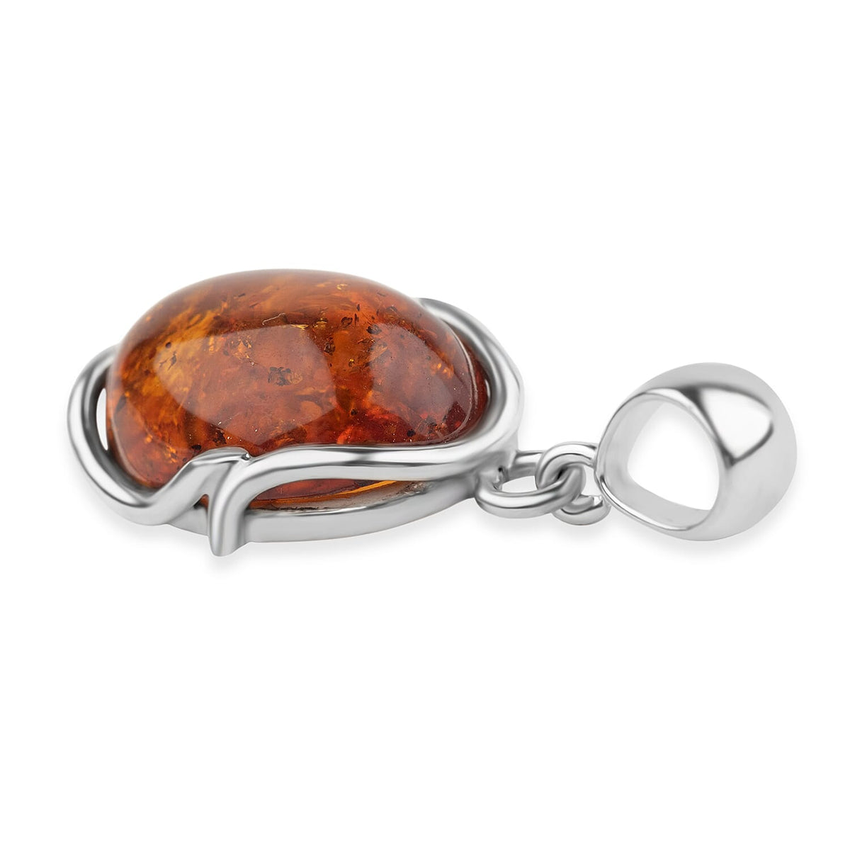 Tucson Find - Amber Cabochon Cut Pendant in Sterling Silver 10.50 Ct. 8219372 2