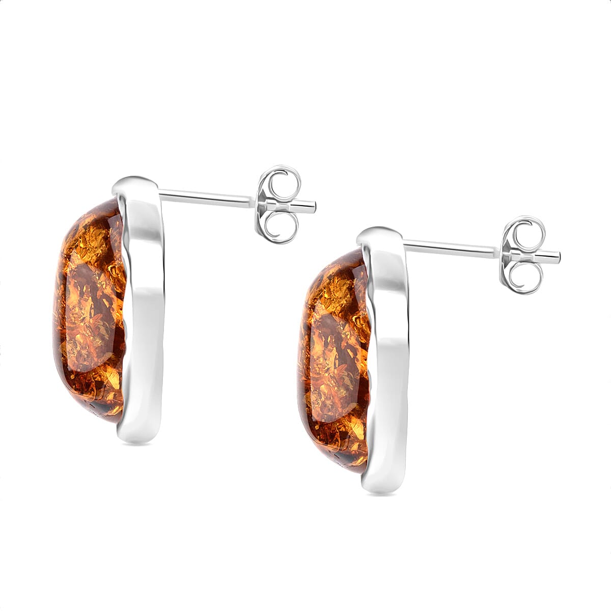 AAA Amber Push Back Earring in Sterling Silver 15.50 Ct. 8219535 2