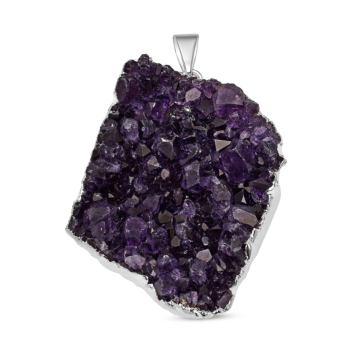 Tucson Find-Amethyst Crystal Solitaire Geode Pendant 7789048 1