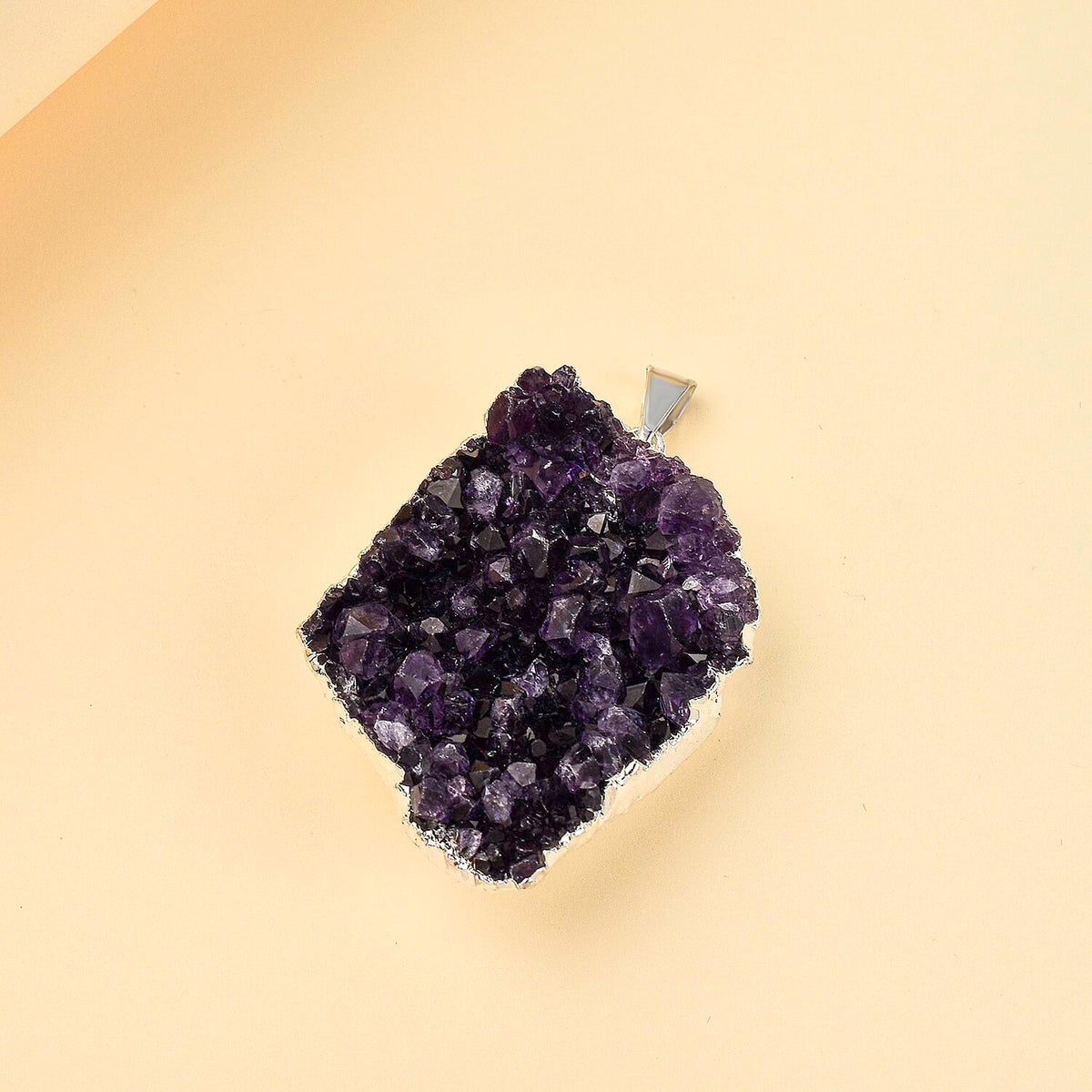 Tucson Find-Amethyst Crystal Solitaire Geode Pendant 7789048 5