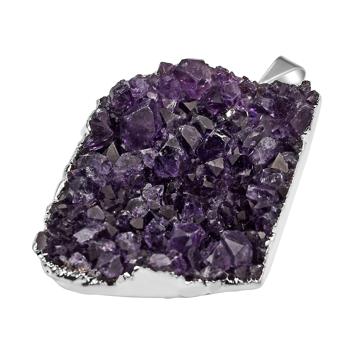 Tucson Find-Amethyst Crystal Solitaire Geode Pendant 7789048 7