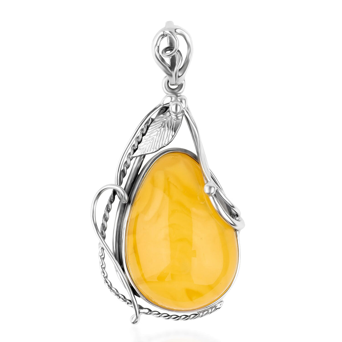 Tucson Find - Butterscotch Amber Pendant in Sterling Silver 24.6 Ct. 8219336 0