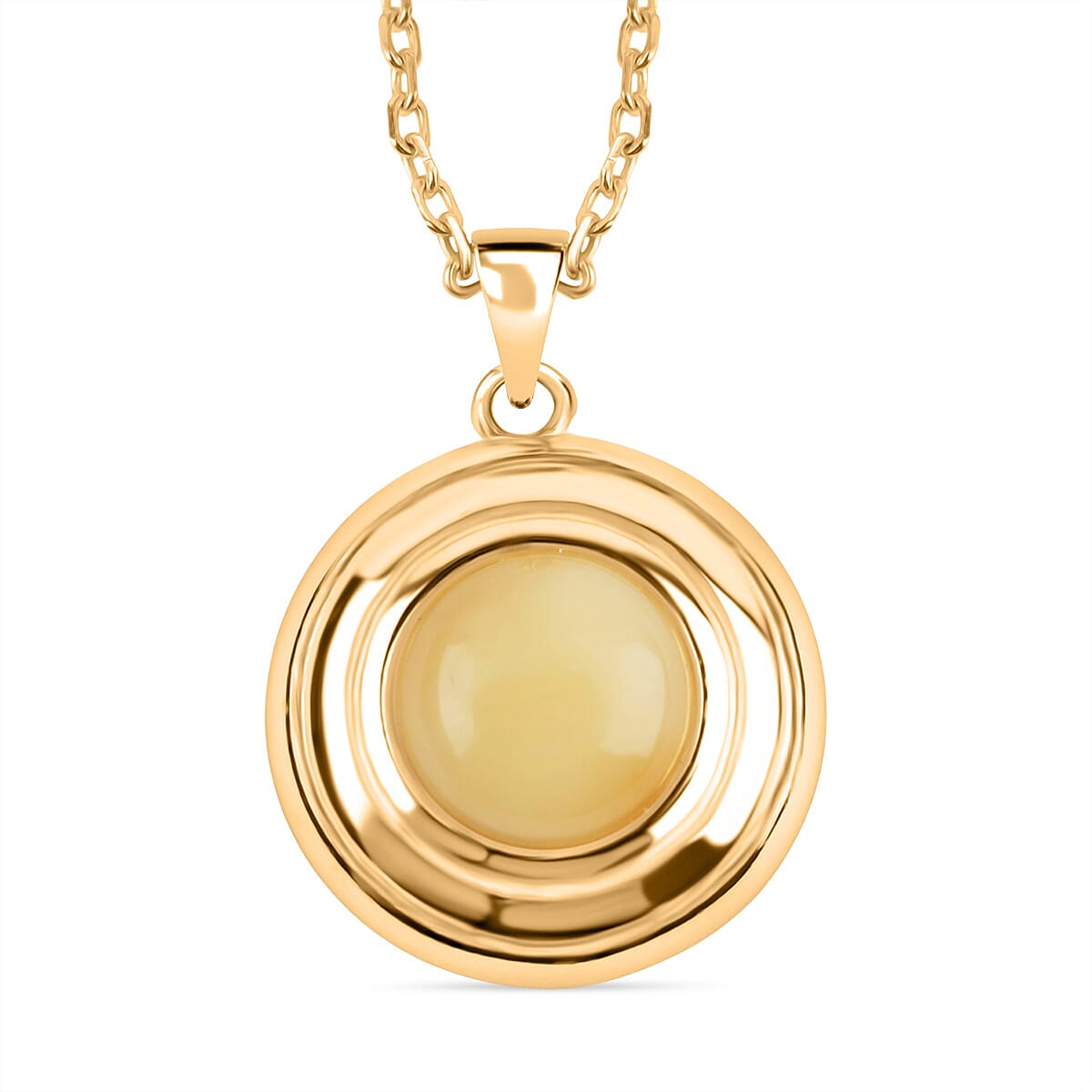 Tucson Find - Butterscotch Amber Pendant with Chain (Size 16-1 Ext.) Sterling Silver 3.75 Ct. 8219696 0