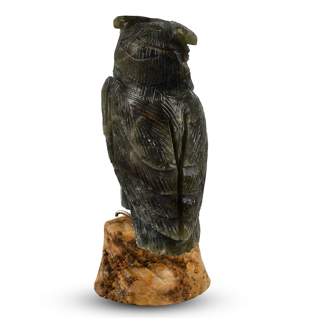 Tucson Find -- Gem Decor Owl Figurine (Length 3.5 cm, Height - 10 Cm) - Green