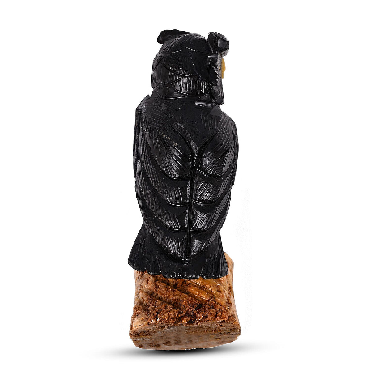 Tucson Find -- Gem Decor Owl Figurine (Length 3.5 cm, Height - 10 Cm) - Black 7507143 1