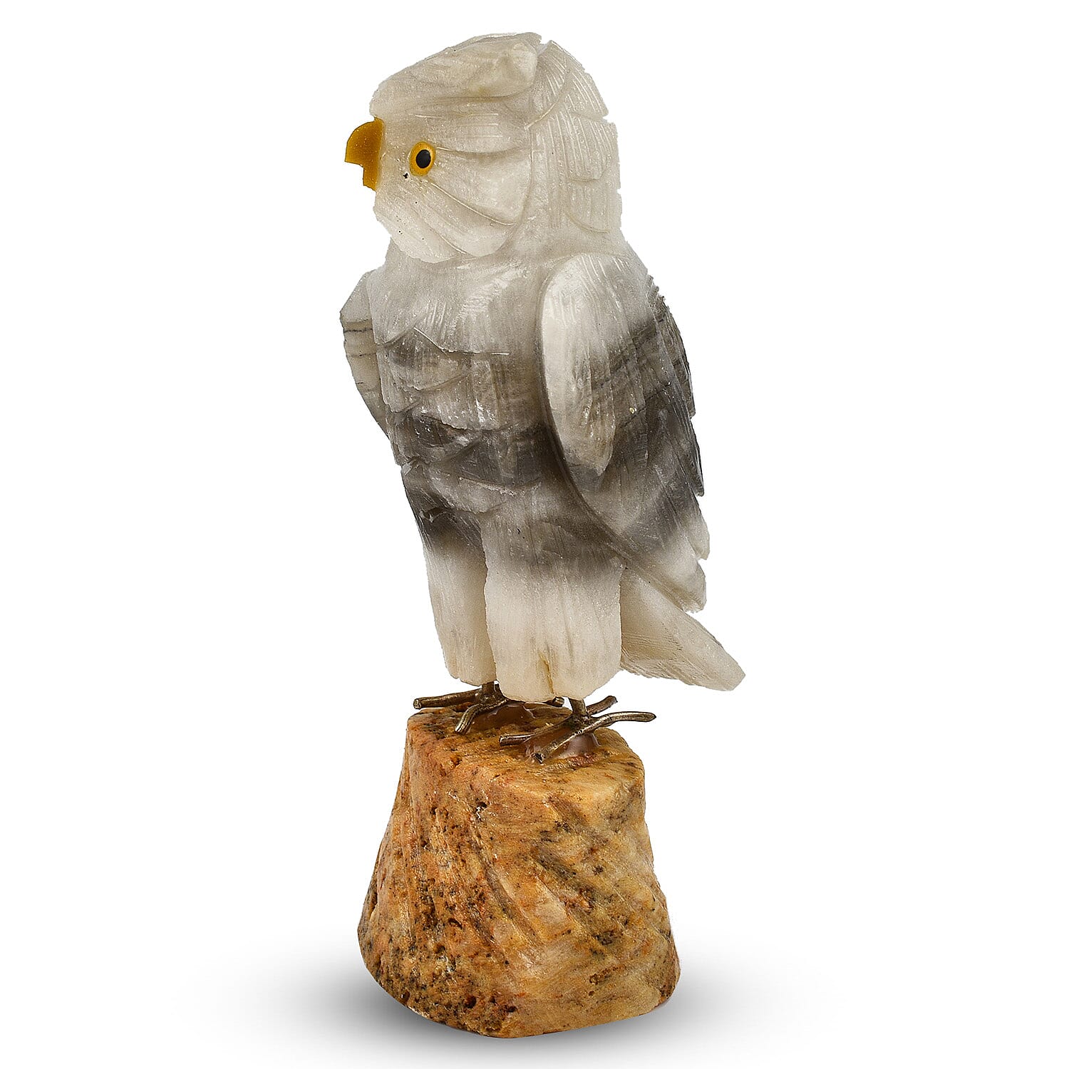 Tucson Find - Gem Decor Owl Figurine (Length 3.5 cm, Height - 10 Cm) - Grey 7776402 2