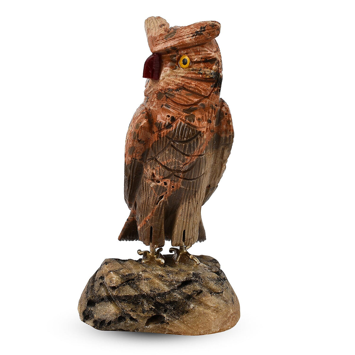 Tucson Find - Gem Decor Owl Figurine (Length 3.5 cm, Height - 10 Cm) - Peach 7776403 2