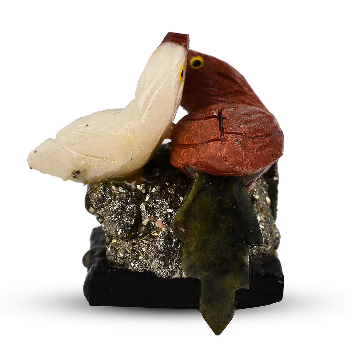 Tucson Find - Gem Decor Parrot Couple Figurine (Length 4.0 cm, Height - 12.0 Cm) - Multi 7776419 2