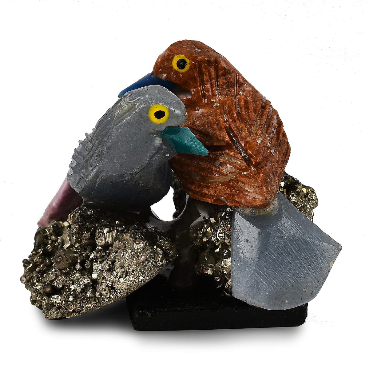 Tucson Find - Gem Decor Sparrow Couple Figurine (Length 4.5 cm, Height - 9.0 Cm) - Multi 7776415 2
