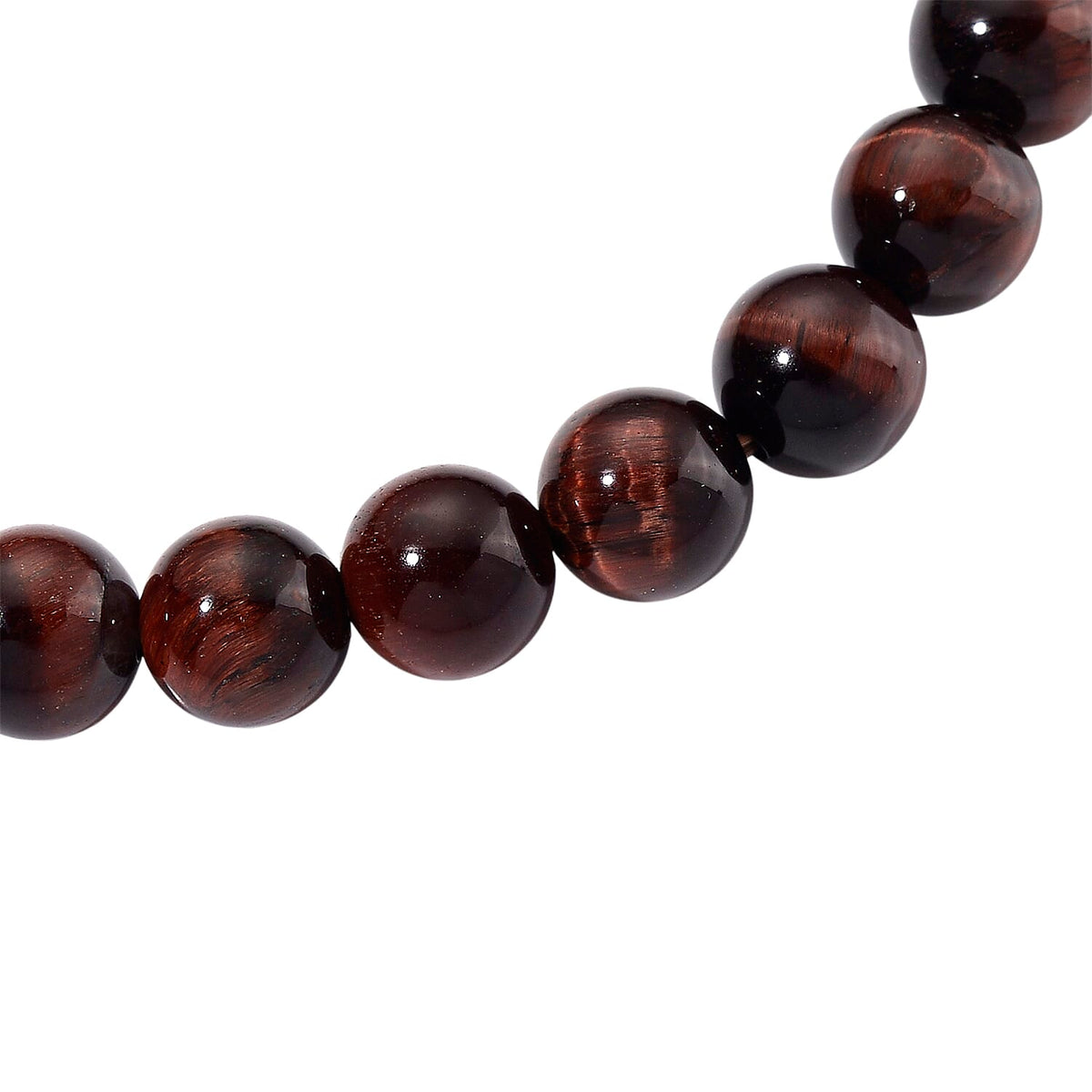 Tucson Find- Red Tiger Eye Beads 8MM  Bracelet (Size - 7.5 Stretchable) 90.00 Ct. 8185362 3