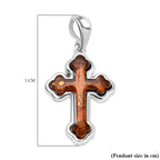 Tucson Special - Amber Cross Pendant in Sterling Silver