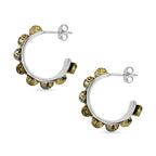Tucson Special - Amber Half Hoop Earrings in Sterling Silver