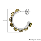 Tucson Special - Amber Half Hoop Earrings in Sterling Silver