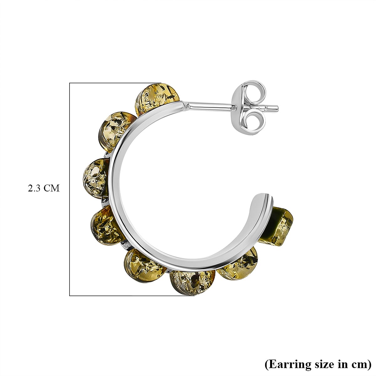 Tucson Special - Amber Half Hoop Earrings in Sterling Silver 7533609 4