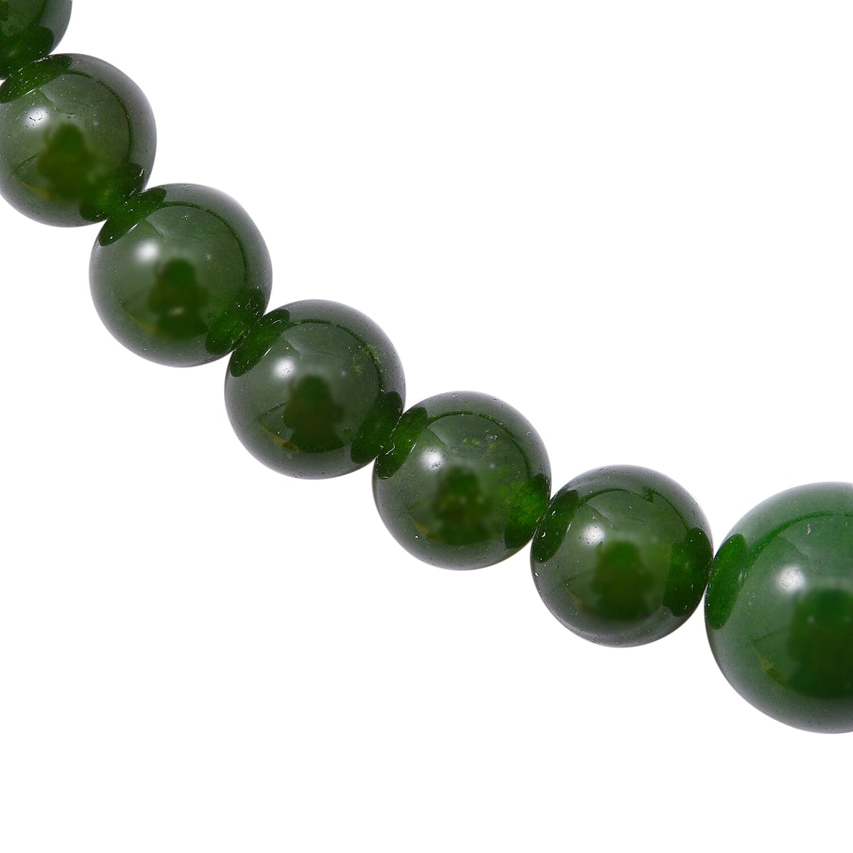 Tucson Special - Green Onyx Beads Necklace (Size - 20) in Rhodium Overlay Sterling Silver 370.00 Ct. 8962189 4