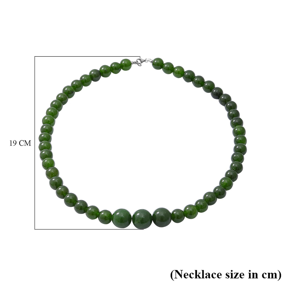 Tucson Special - Green Onyx Beads Necklace (Size - 20) in Rhodium Overlay Sterling Silver 370.00 Ct. 8962189 6
