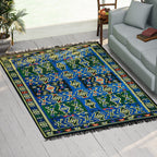 Authentic Turkish Traditional Kilim Reversible Rug (Size 170x120 cm) - Blue & Black
