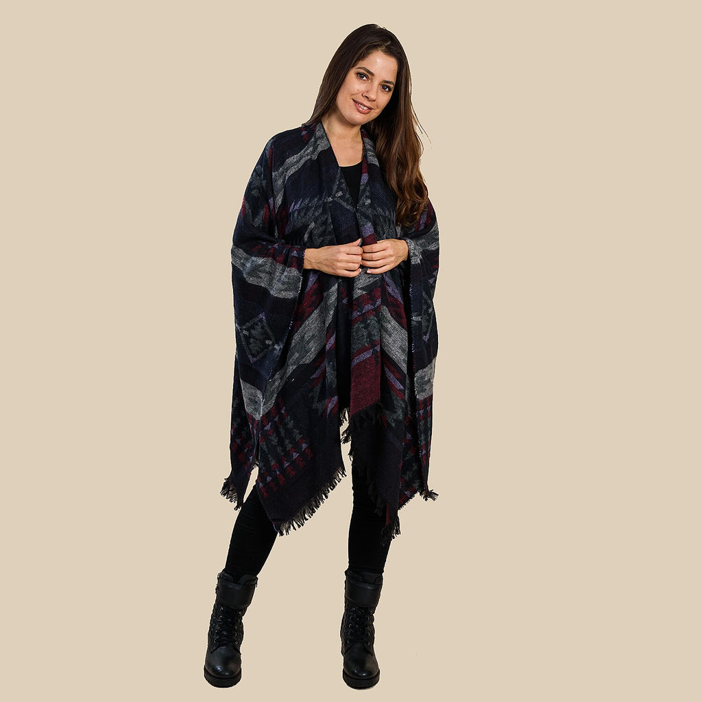Turkish Design Jacquard Wrap (Size 160x140 Cm) - Black